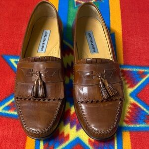 Johnston & Murphy Brown Leathet Kiltie Tassel Loafer Dress Shoe Size 12
